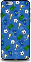Voetbal icons telefoonhoesje - Apple iPhone 6/6s - backcover - blauw