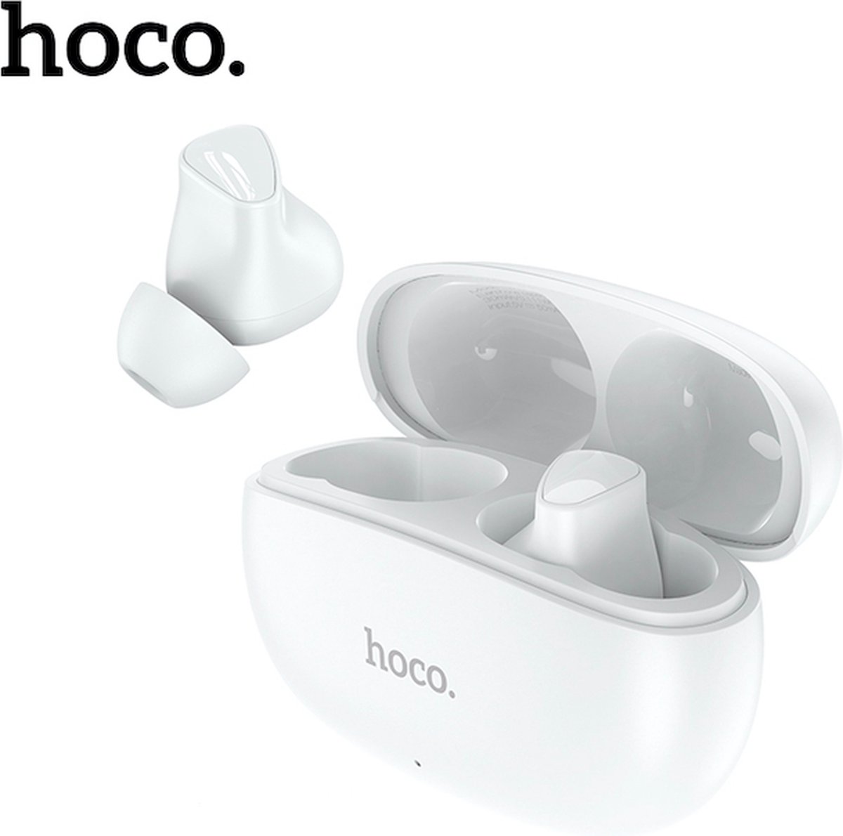 Hoco EW17 Volledig Draadloze Oordopjes - Bluetooth 5.3 - Nieuwe Generatie - USB C - Met Oplaadcase - Wireless Earbuds - 180 Uur Standby - Geschikt Voor Apple & Android - Wit