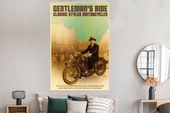 Affiche Mancave - Moto - Homme - Vintage - 120x180 cm XXL