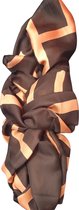 TWOA-Luxe faux silk stola sjaal- 180 x 90 cm – zwart met beige zijde look and feel