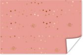 Luxe motif de points dorés et de roses sur fond rose 30x20 cm - petit