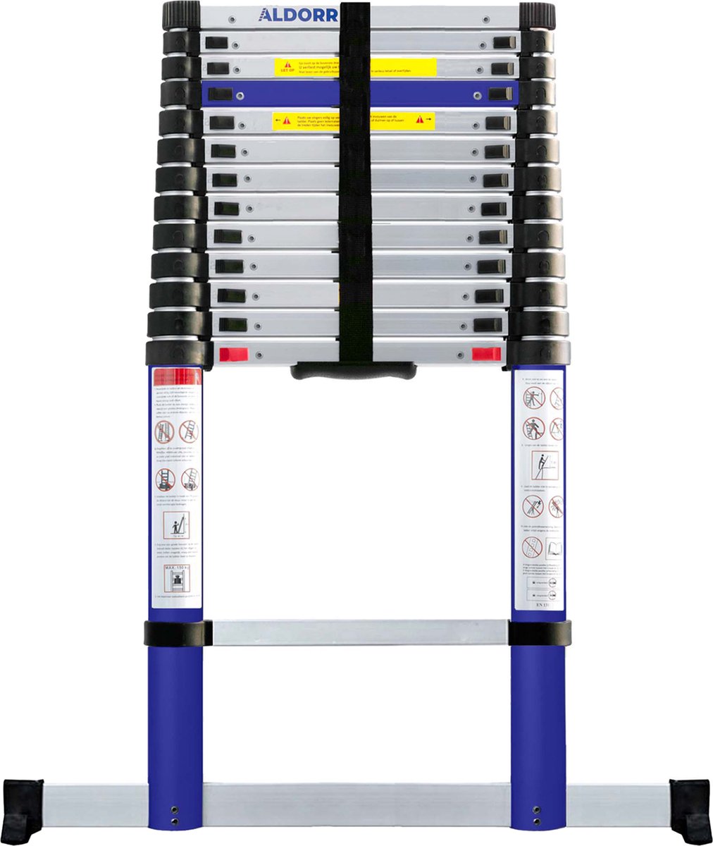 ALDORR Home - Telescoopladder 4,40 meter - met Stabilisatievoet en Soft closing