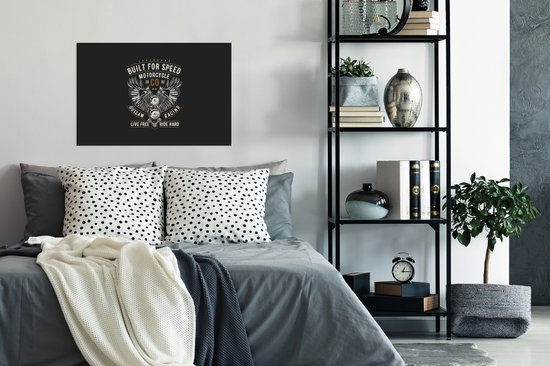 Affiche Mancave - Ailes - Moto - Vintage - 90x60 cm