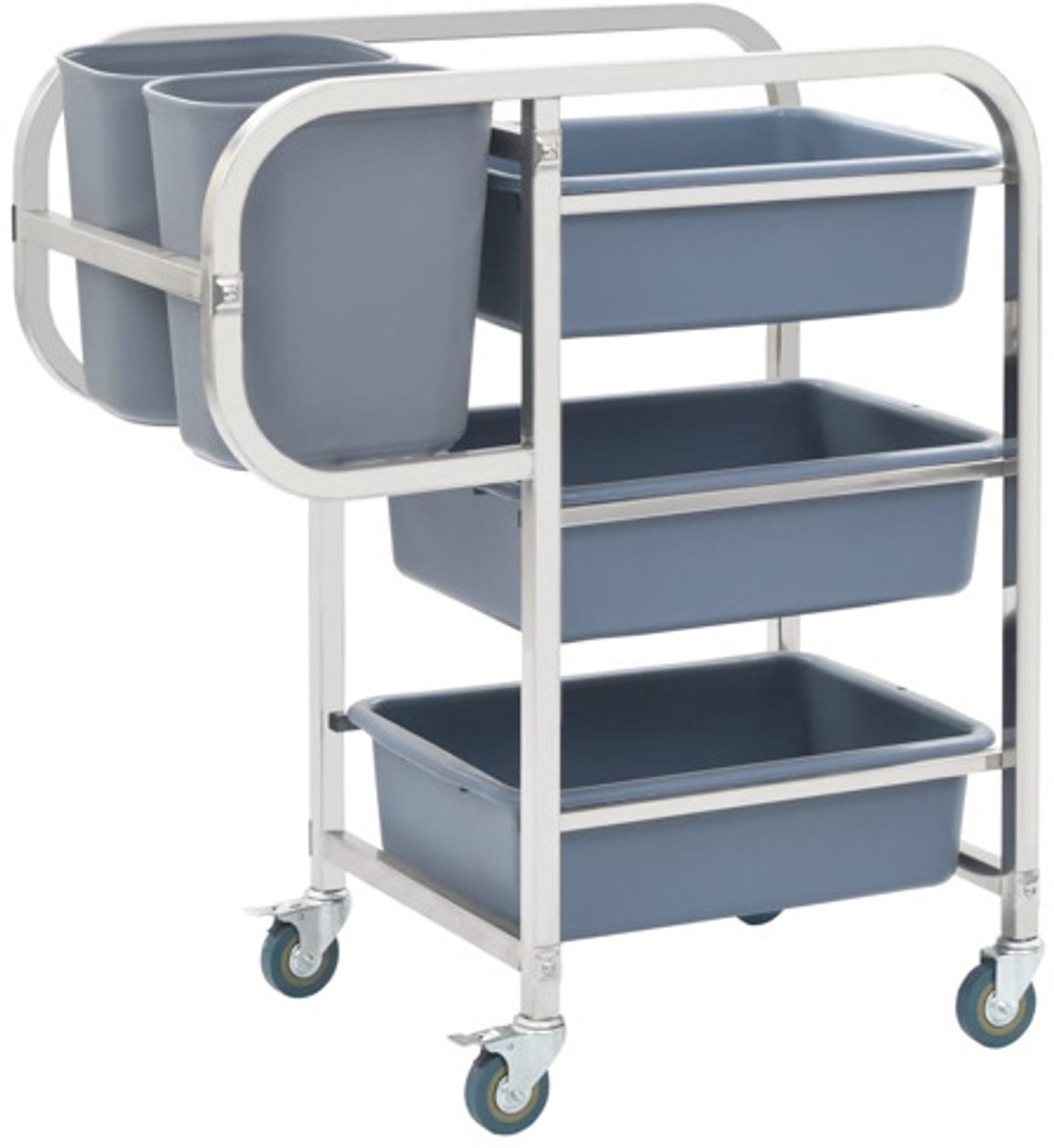 vidaXL - Keukenwagen - met - kunststof - containers - 82x43,5x93 - cm