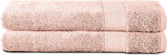 Komfortec 2x Handdoek 50x100 - 100% Katoen – Handdoekenset - Zacht - Roze