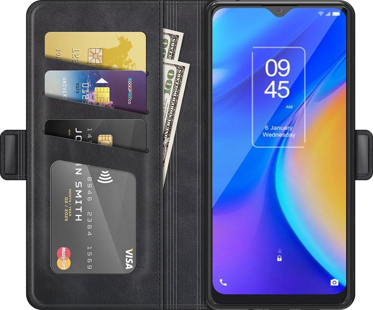 Mobigear Telefoonhoesje geschikt voor TCL 20 SE Hoesje | Mobigear Slim Magnet Bookcase Portemonnee | Pasjeshouder voor 3 Pasjes | Telefoonhoesje voor Pinpas / OV Kaart / Rijbewijs - Zwart — cadeau in Cadeau-ideeën - foto 2