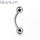 Piercing titanium rond basis extern 1.2x8x3 - zilver - LMPiercings