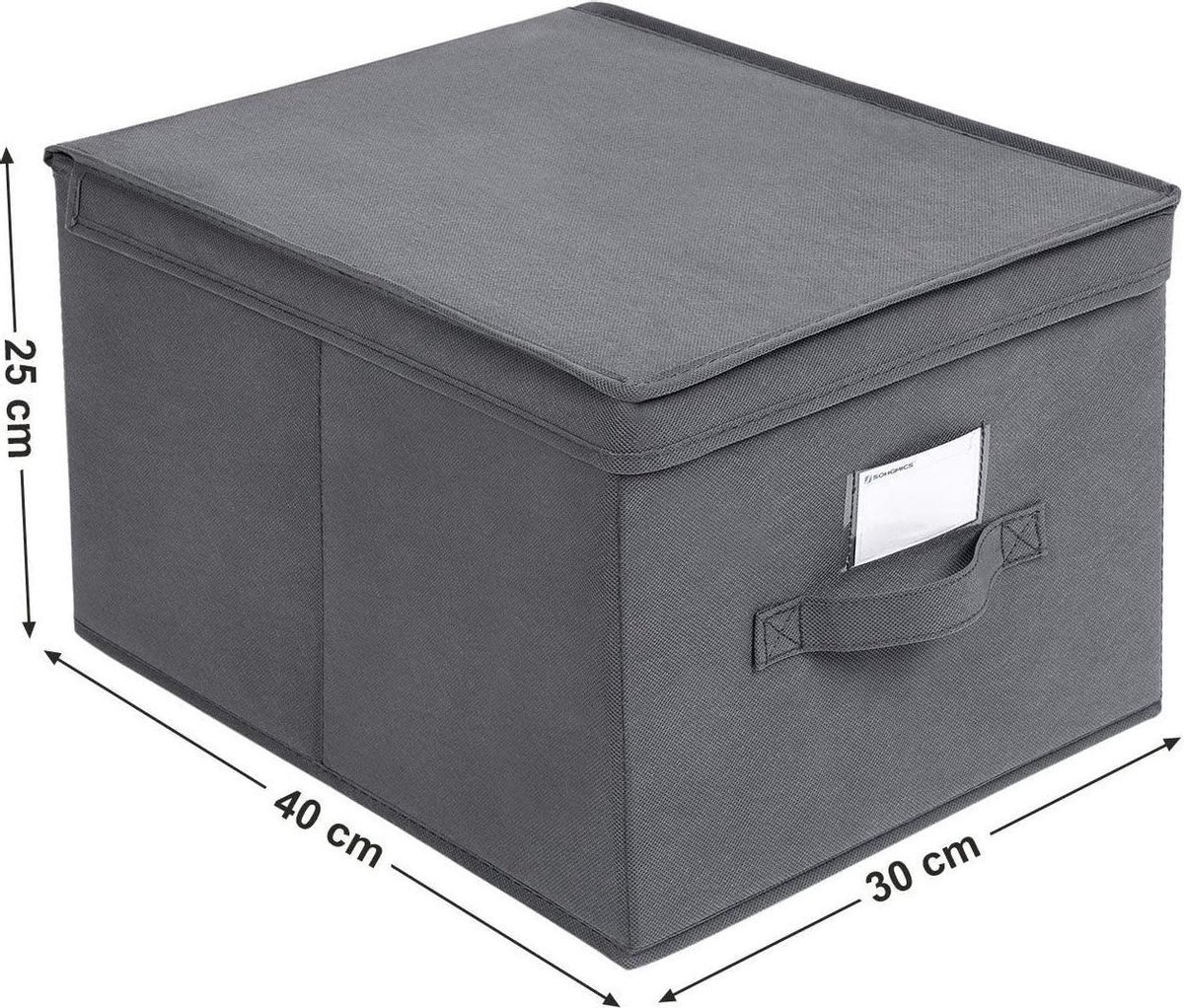 5Five Opbergdoos/box met deksel - lichtgrijs - L50 x B31 x H25 cm | Leen Bakker