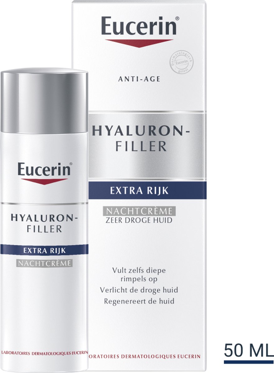 Eucerin Hyaluron-Filler Anti-Rimpel Urea Rijke textuur Nachtcrème - 50 ml - Eucerin