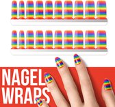 By Emily - Nagel wrap - Rainbow | 20 stickers | Nail wrap | Nail art | Trendy | Design | Nagellakvrij | Eenvoudig | Flowers & Blue | Nagel wrap | Nagel stickers | Folie | Zelfklevend | Sjablonen