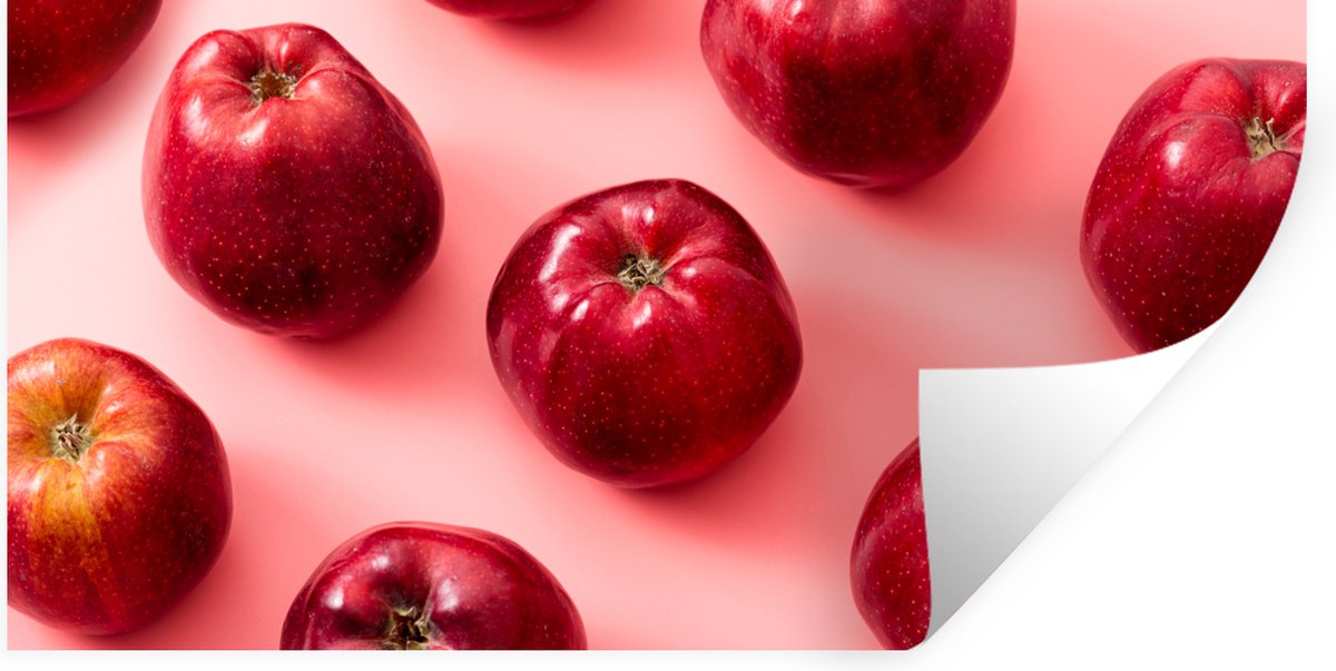Muurstickers - Sticker Folie - Appel - Rood - Fruit - 120x60 cm - Plakfolie - Muurstickers