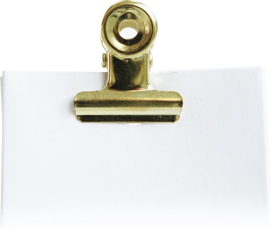 Foto: Vanhalst bulldog clip retro papierklem klein 22mm goud voordeelpack van 36 stuks