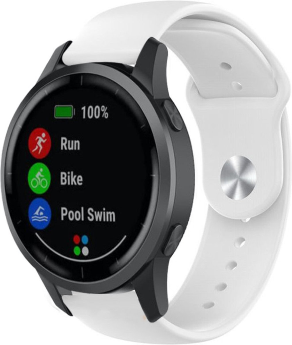 Siliconen bandje - wit, geschikt voor Garmin Vivoactive 4 en Venu 2