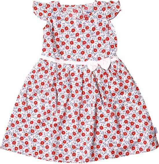 Comfort & Care Apparel | Rood/wit Bloemetjes jurkje | Baby | Maat 86