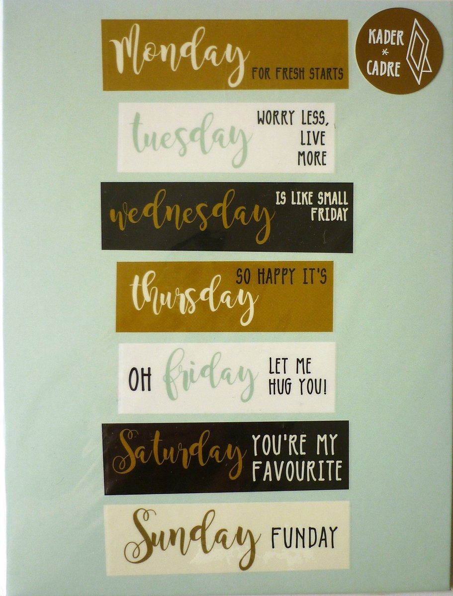 Mailbox -wenskaart - monday ... sunday