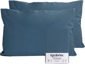 Komfortec Set van 2 Premium Jersey Kussenslopen 40x60 cm - Superzachte Kussenhoes – 100% Katoen – 150 g/m² - Petroleumblauw