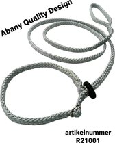 Abany quality design - 1.80 mtr grijs - jachtlijn - dubbele stop - retrieverlijn - gentle leader - lijn leiband met halsband - sliplijn met stop – half slip - puppylijn - vanglijn - mantrailing - 1R21001