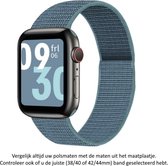 Blauw met een groenige tint Nylon Horloge Bandje Geschikt voor Apple Watch 1, 2, 3, 4, 5, 6, 7, 8, SE & Nike+, 38mm, 40mm & 41mm "Vrouwenbreedte" Series - Zacht Geweven Nylon - 38 mm, 40mm en 41 mm