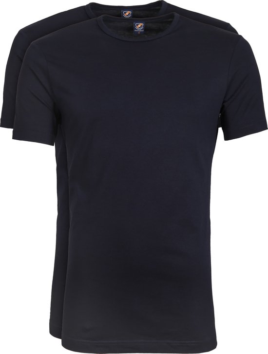 Suitable - Ota T-Shirt Ronde Hals Navy 2-Pack - Heren - Maat S - Modern-fit