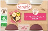 Babybio Biologisch Babyvoeding - Babymaatijd - Appel en pruim moes - 2 x 130gram - Vanaf 4 mnd