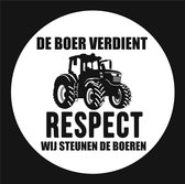 De boer verdient respect 2 stickers. Tractor zwart