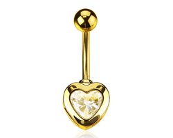 Navelpiercing hart gold plated 14kt. - LMPiercings
