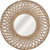 INSPIRE - wandspiegel - spiegel rond ROSACE - Ø 60 cm - beige - bamboe - rotan - hout - hangspiegel rond - design wandspiegel