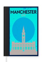Notitieboek - Schrijfboek - Manchester - Engeland - Vintage - Quotes - Manchester city - Notitieboekje klein - A5 formaat - Schrijfblok