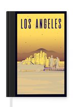 Notitieboek - Schrijfboek - Illustratie van Los Angeles bij nacht - Notitieboekje klein - A5 formaat - Schrijfblok