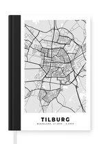 Notitieboek - Schrijfboek - Stadskaart - Tilburg - Grijs - Wit - Notitieboekje klein - A5 formaat - Schrijfblok - Plattegrond