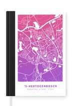 Notitieboek - Schrijfboek - Stadskaart - 's-Hertogenbosch - Nederland - Paars - Notitieboekje klein - A5 formaat - Schrijfblok - Plattegrond