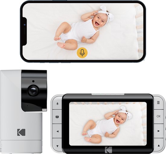 De slimme videobabyfoon KODAK CHERISH C525P biedt scherpe videobeelden, is gebruiksvriendelijk, makkelijk te installeren en heeft een lange batterijduur voor middagdutjes of de hele nacht.