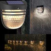 Arisenn® Moon Crystal Solar Buitenlamp - IP65 Waterdicht - Prachtige Solar Technologie Monokristal Zonnepaneel wandlamp - 3000K Warm Wit (sfeervol) - Tuinverlichting op Zonne-energie | schutting wand licht