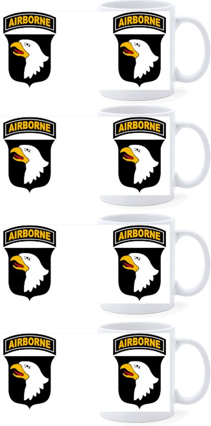doen alsof De lucht marketing Beker - Logo US Army 101st Airborne - set van 4 | bol.com