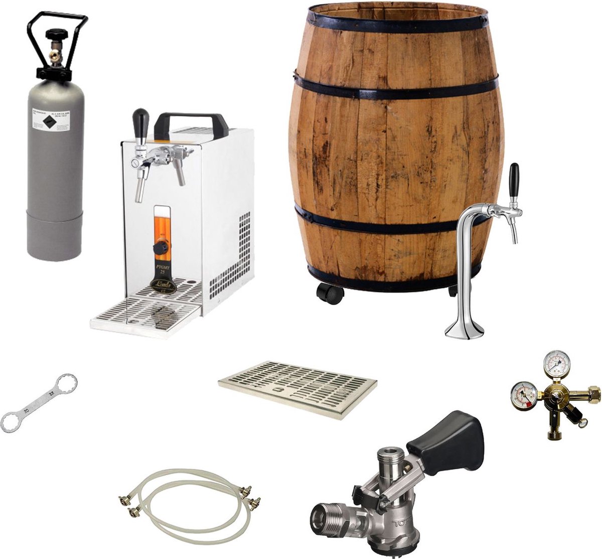 BARRIQUE Biertap - Mobiele bierbar - Rolbaar - Complete Set, Adapter 5 liters