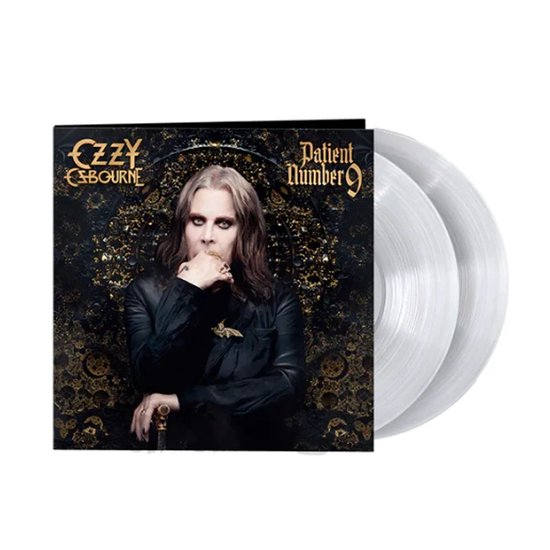 Albumhoes 'Patient Number 9' met Ozzy Osbourne en twee transparante LP's ernaast.