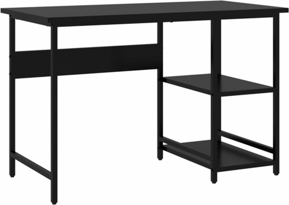 vidaXL - Computerbureau - 105x50x72 - cm - MDF - en - metaal - zwart