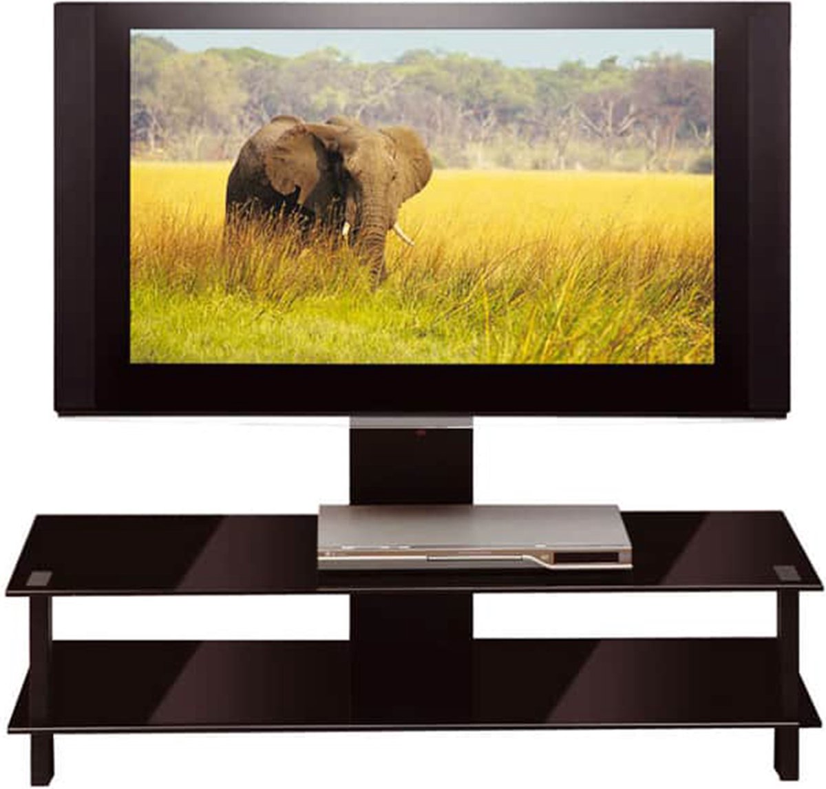 Erard Basik 2554 , zwart glas , TV meubel