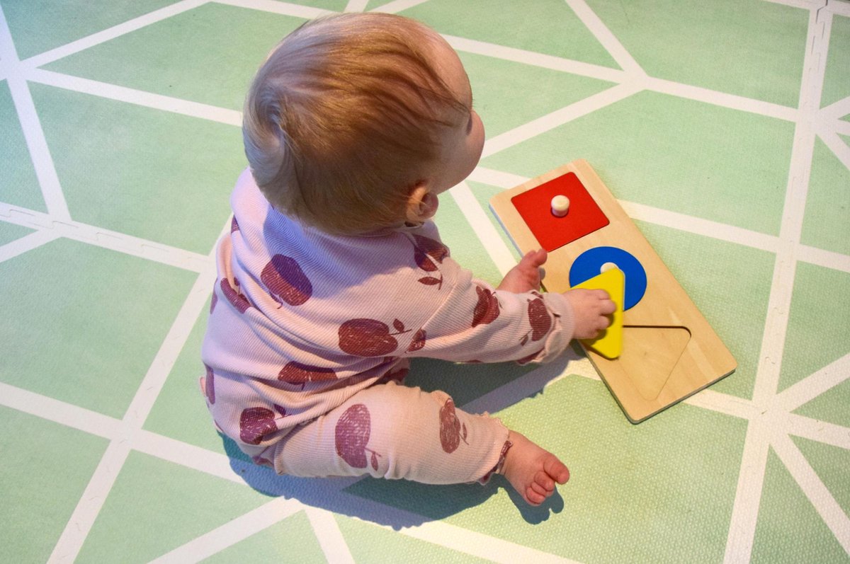 Jokooan Montessori Speelgoed voor Baby(12 stuks), Motorische Kubussen Educatieve Spelletjes Speelgoed voor Peuters van Baby Speelgoed Vormen Sorteerspel, met 3 Zuignap Tollen en 6 Zintuiglijke Vormen