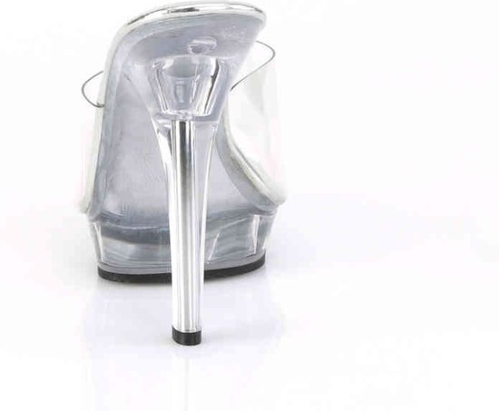 Fabulicious High Heels - 44 Shoes- LIP-101 US 13 Zwart/ Argent