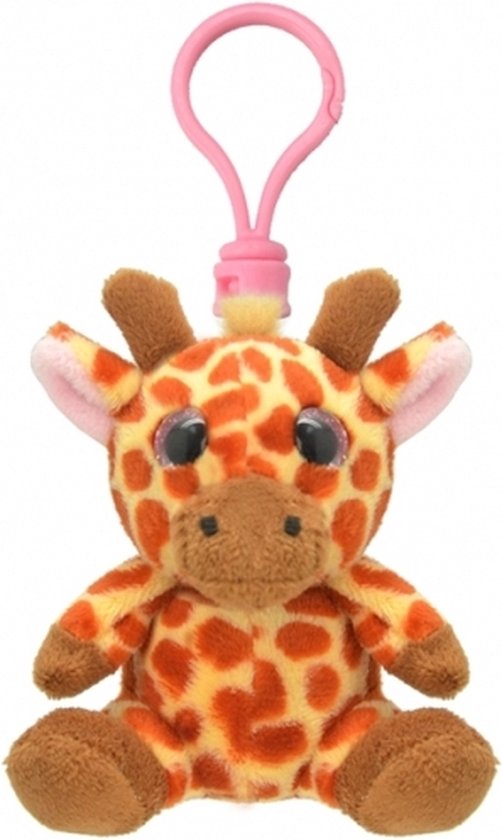 Pluche mini knuffel giraf sleutelhanger 9 cm - Dieren knuffel cadeaus artikelen voor kinderen