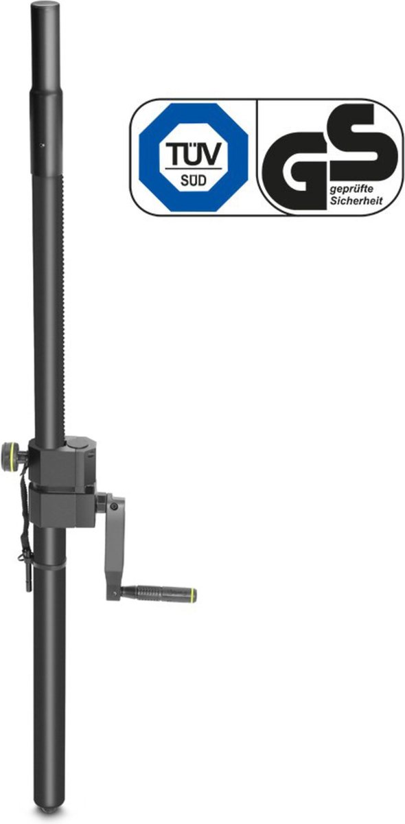 Gravity SP 2472 B - Tussenpaal, M20 voet, met wind-up systeem - zwart