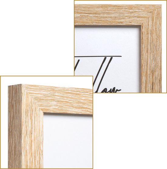 Cadre photo - Henzo - Piano Triple Swing Portrait - Cadre collage pour 3 photos - Format photo 13x18 cm - Naturel