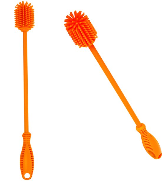 Quaks - Flessenborstel - Oranje - Flexibel - BPA Vrij - Lang (31 cm) - Flessenborstel Baby - Flessenreiniger van Quaks — afbeelding 4
