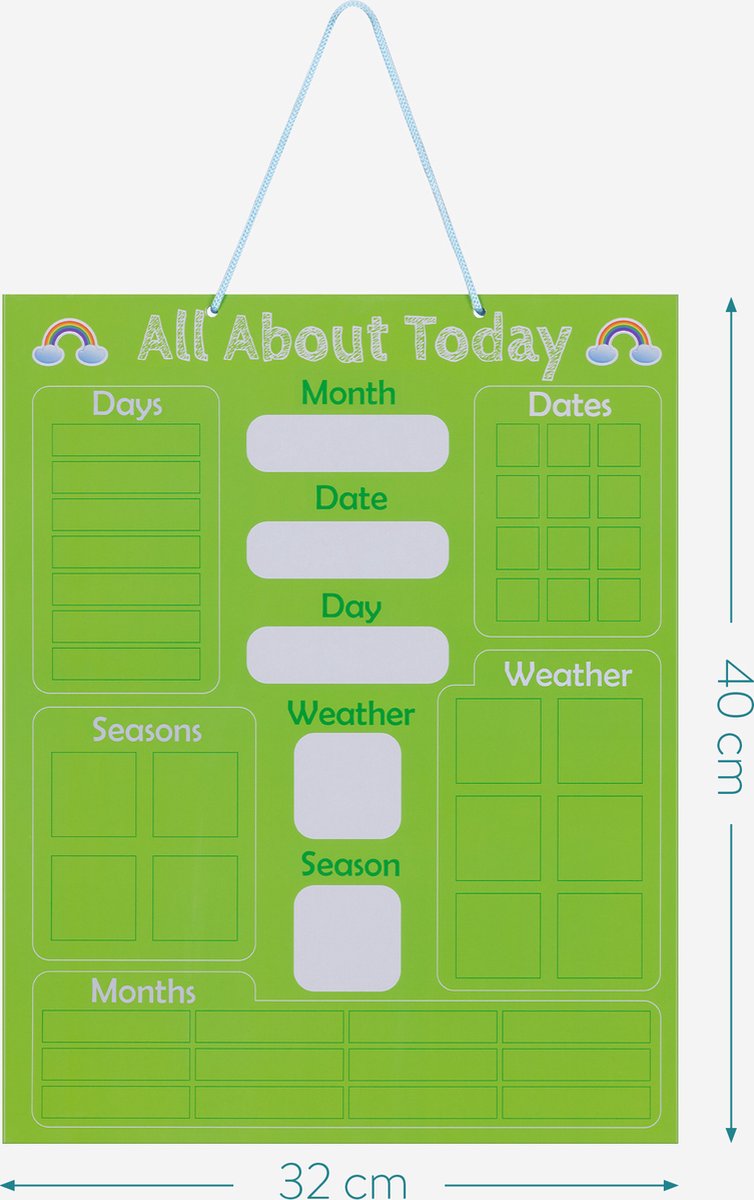 Calendrier d'apprentissage Navaris pour enfants - Tableau calendrier  magnétique avec