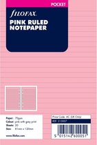 Filofax - vulling pocket - gelijnd notitiepapier - roze