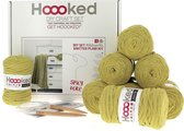 Hoooked RibbonXL - Kit de tricot DIY - Cable Throw Spicy Ocre - Modèles de Tricot - Tricot - Ensemble de tricot - Laine à tricoter