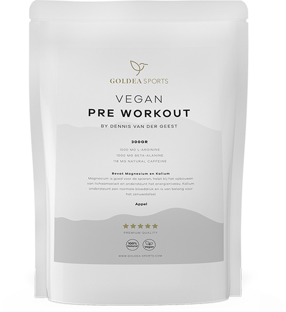Goldea Sports - Vegan Pre Workout - 37 servings - Hoogwaardige preworkout mix met magnesium en kalium