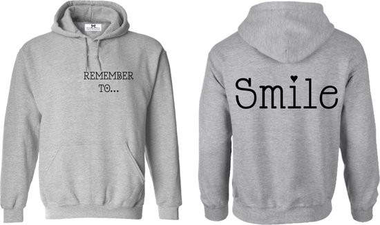 Sweat à capuche gris clair-Remember to smile-Taille M