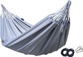 COLOMBIAANSE hangmat - 2 persoons - incl. ophangset - EXTRA STEVIG - UV bestendig katoen - Grijs - Merida